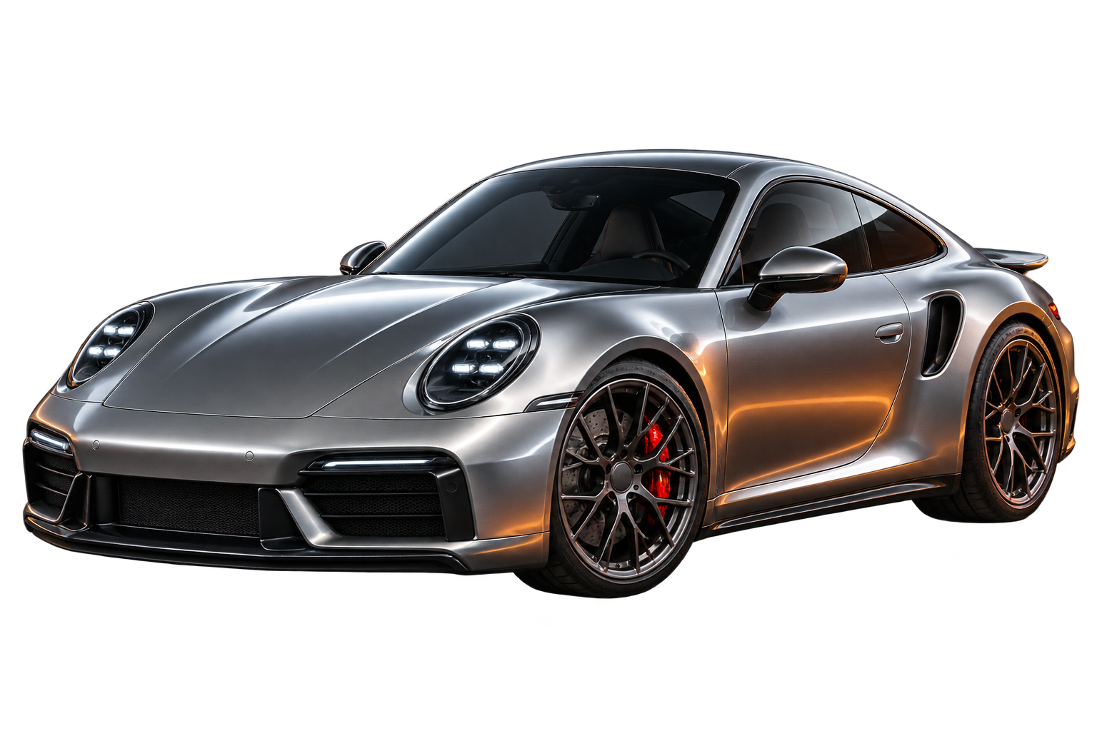 Zilveren sportcoupé